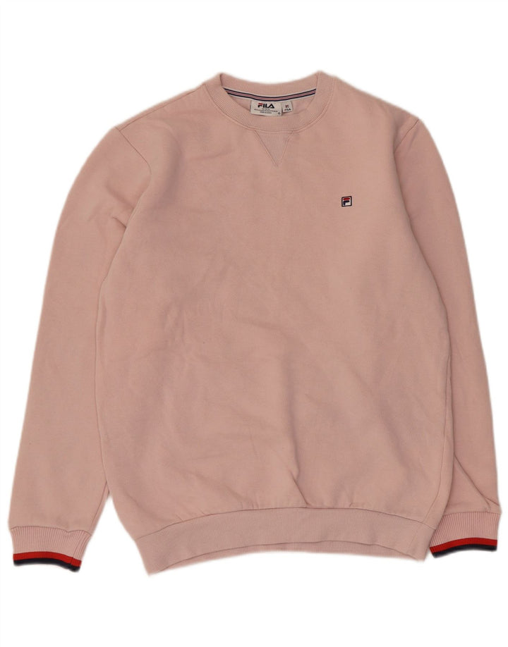 Fila moletom feminino oversized jumper UK 2 2XS algodão rosa