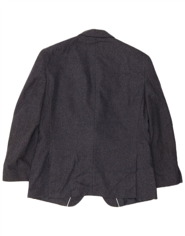 Jaqueta blazer masculina de 2 botões Marks & Spencer Reino Unido 40 lã azul marinho médio