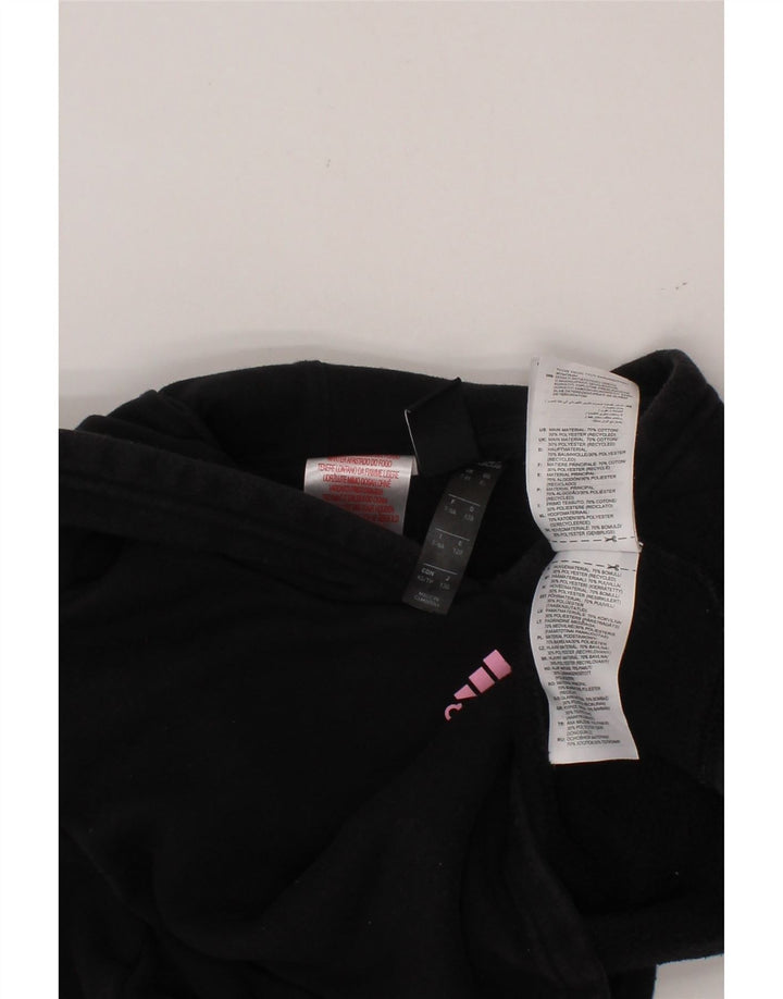 ADIDAS Meninas Crop Hoodie Jumper 7-8 Anos Preto Algodão