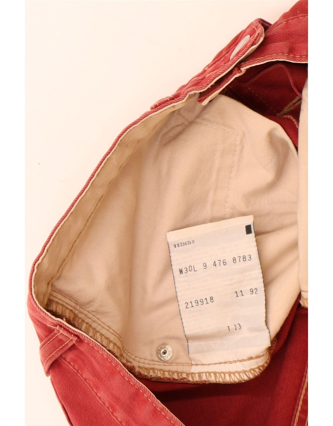 LEVI'S Masculino 476 Shorts Jeans W30 Médio Algodão Vermelho