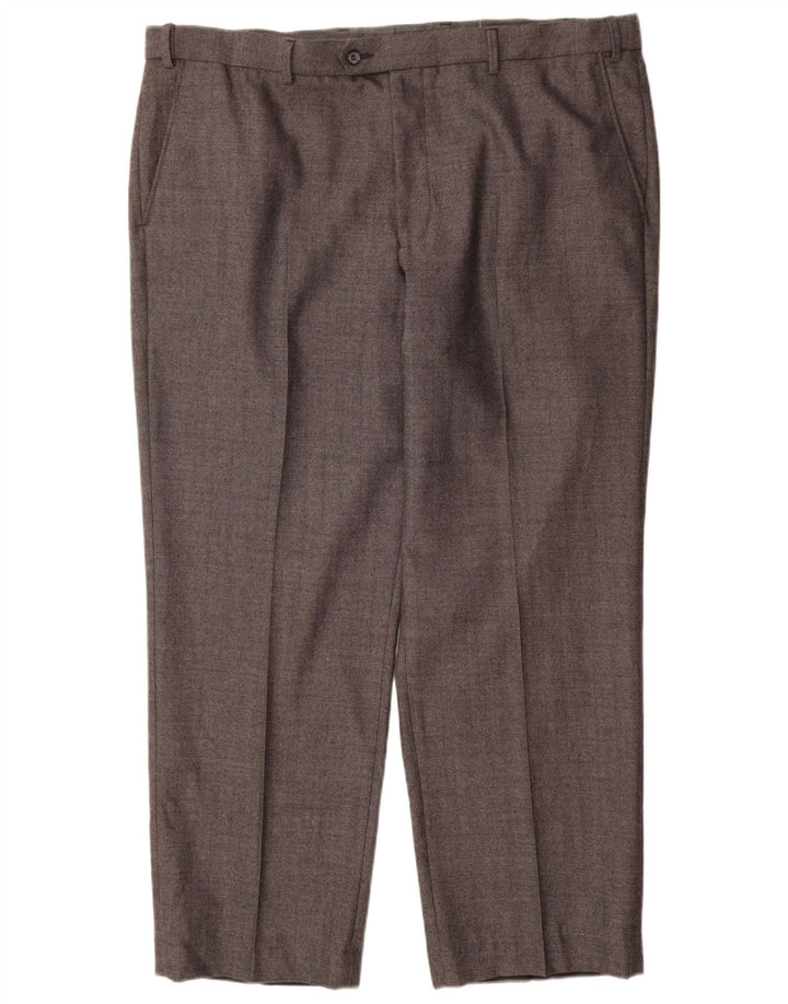 Calça masculina Marks & Spencer reta regular fit W40 L29 lã cinza
