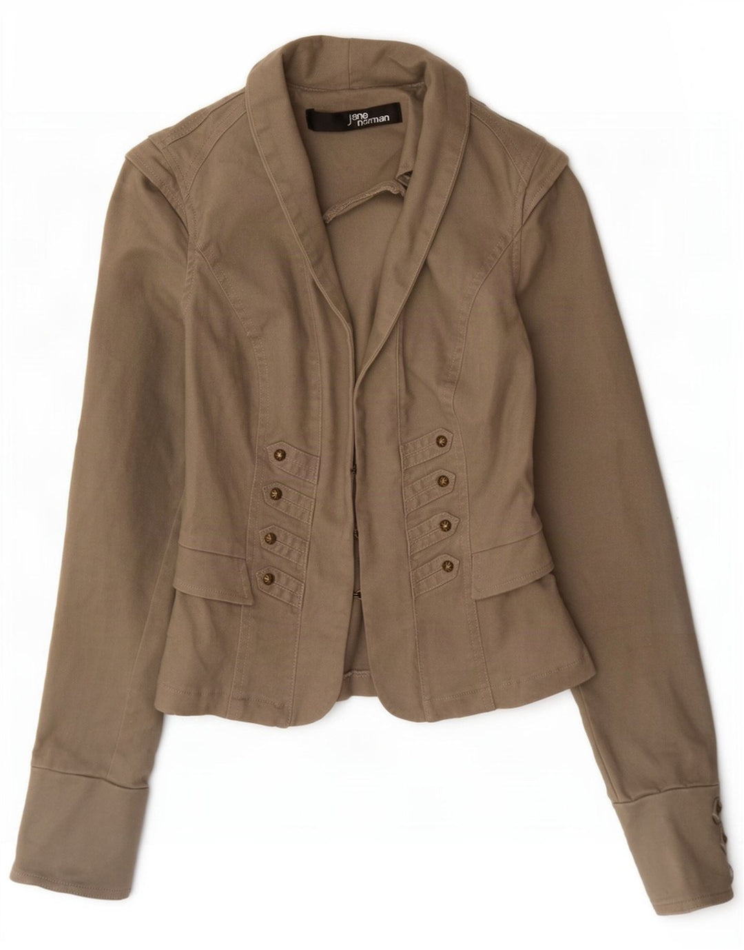 Jaqueta Blazer Feminina Jane Norman UK 6 XS Algodão Cinza