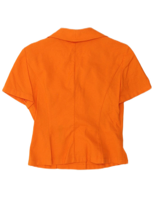 Cardigã feminino de manga curta Accento By Marzotto UK 10 pequeno laranja