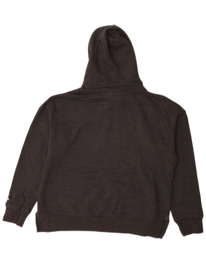 Reebok feminino oversized gráfico moletom com capuz UK 14 algodão cinza médio