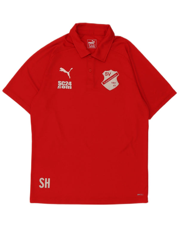 Camisa polo masculina Puma Graphic vermelho médio