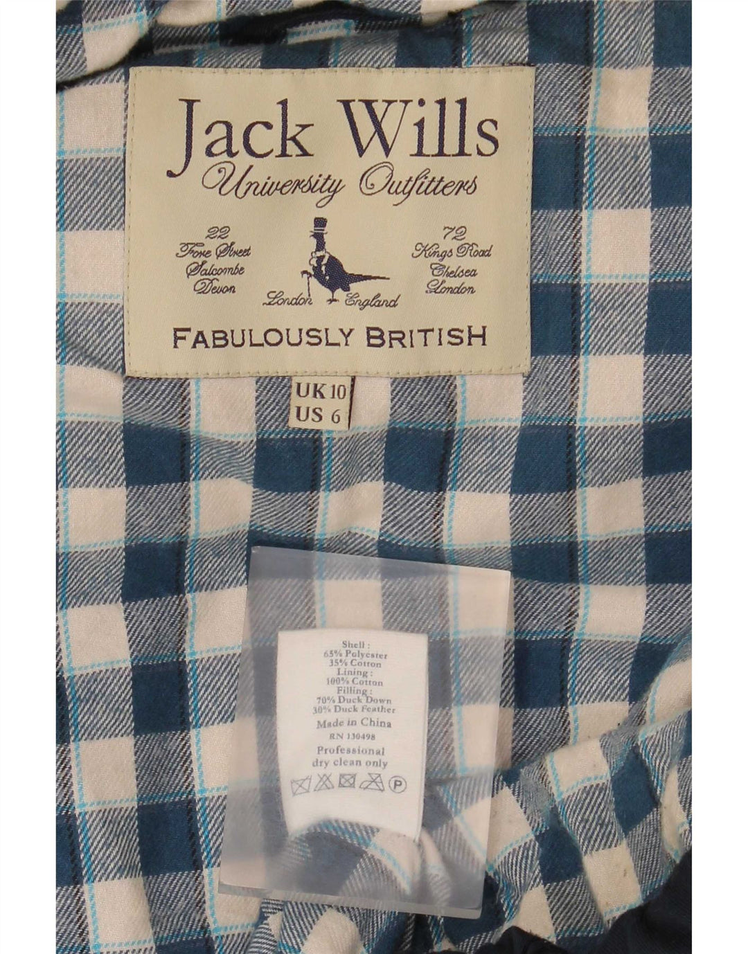 Colete acolchoado com capuz feminino Jack Wills UK 10 pequeno poliéster azul marinho