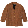 Jaqueta blazer feminina vintage manga 3/4 IT 44 médio marrom houndstooth