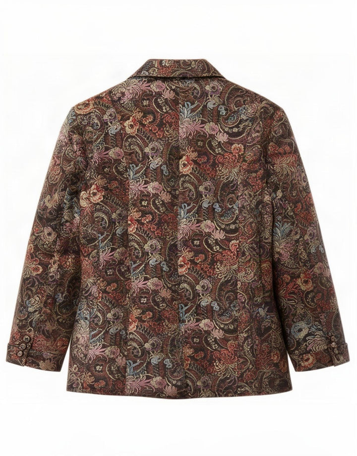 Dream Keeper Jaqueta feminina Longline Blazer Reino Unido 10 pequena floral multicolorida