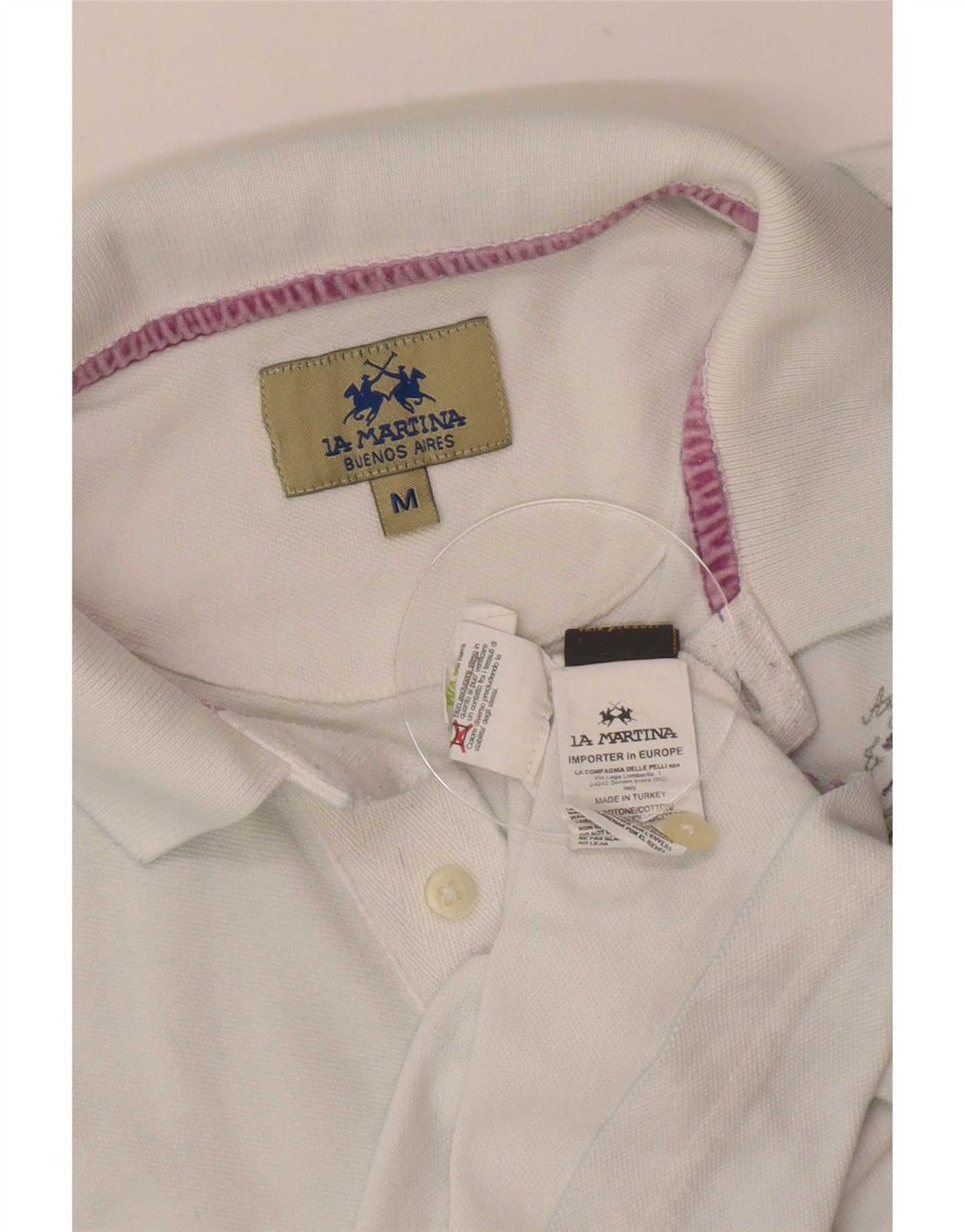 Camisa polo masculina La Martina gráfica média algodão branco