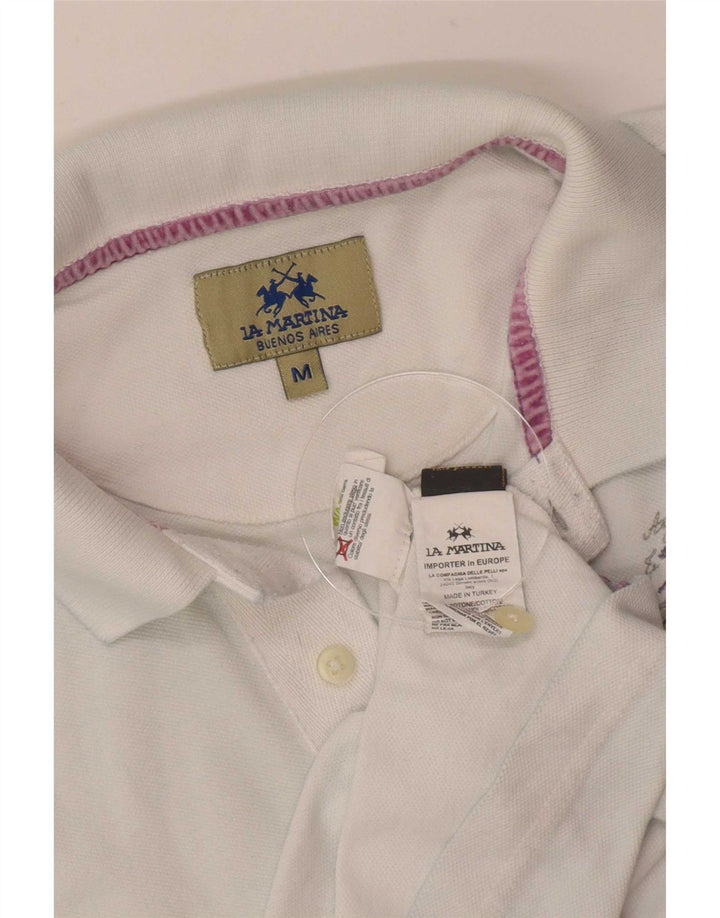 Camisa polo masculina La Martina gráfica média algodão branco
