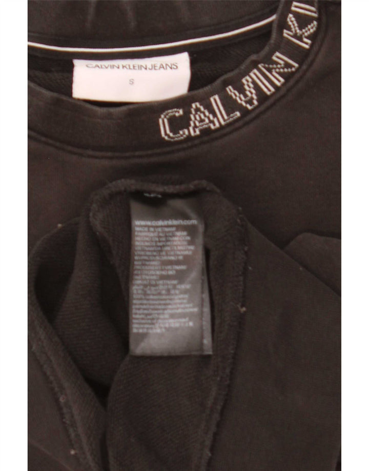 Calvin Klein moletom gráfico masculino jumper pequeno algodão preto