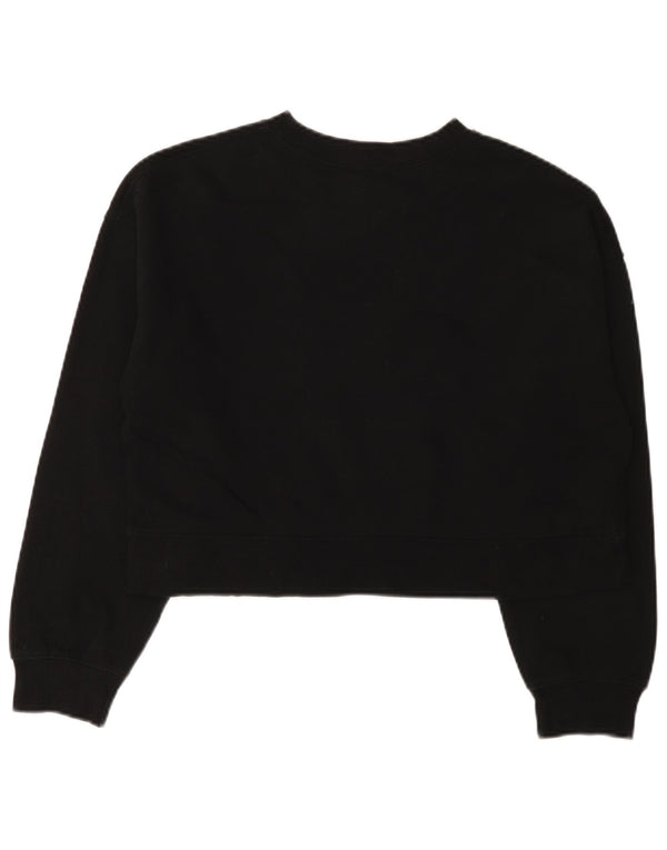 Zara Womens Crop Oversized Moletom Jumper Reino Unido 10 Pequeno Preto