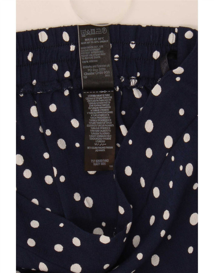 Bermuda feminina Marks & Spencer UK 12 médio W32 azul marinho manchado