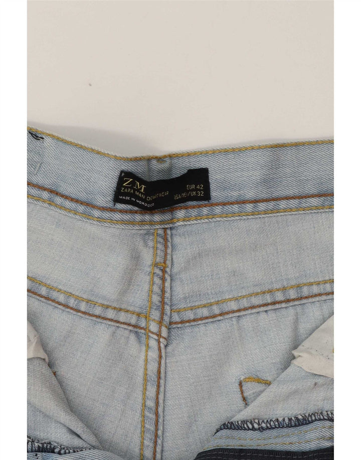 Zara Mens Straight Jeans EU 42 Grande W32 L32 Azul