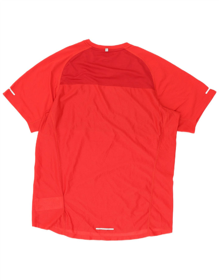 Camiseta masculina Nike Dri Fit Top médio vermelho colorblock poliéster