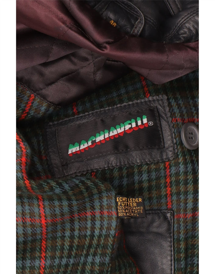 Casaco masculino de couro Machiavelli com peito duplo IT 48 couro cinza médio