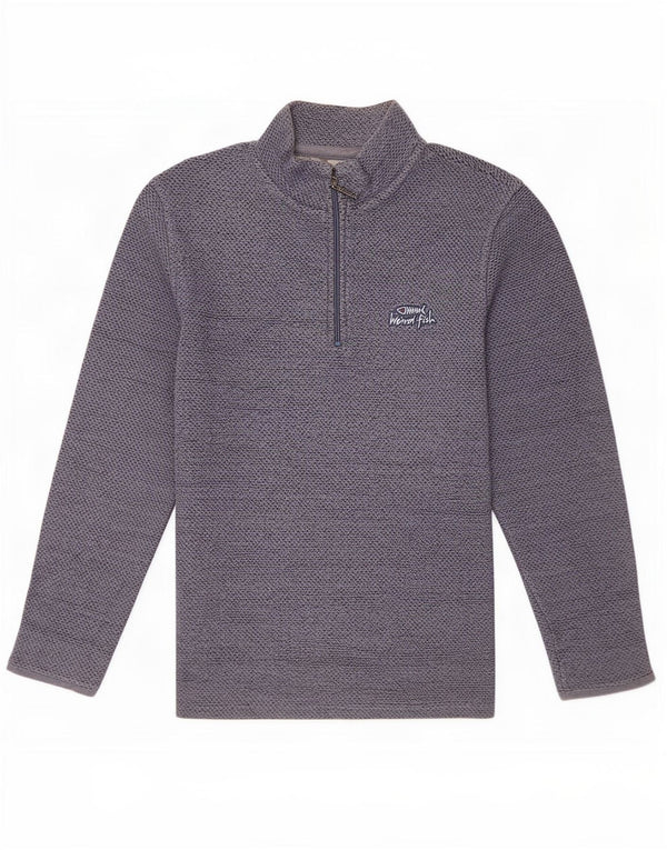 Moletom masculino Weird Fish com zíper e gola XL algodão azul