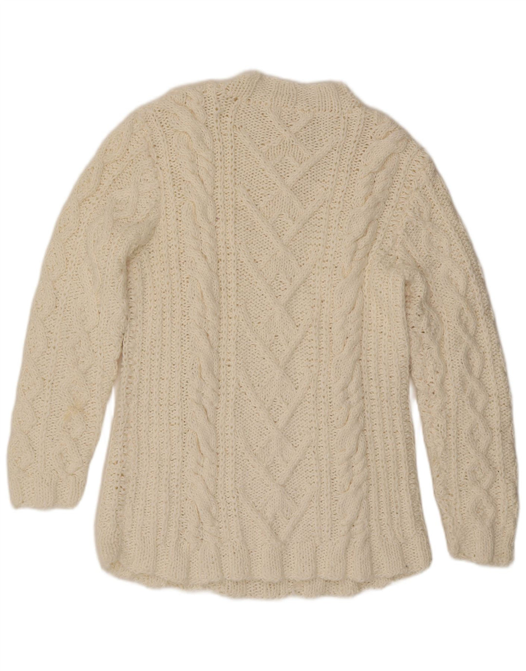 Suéter feminino VINTAGE com gola tartaruga Reino Unido 16 grande off white