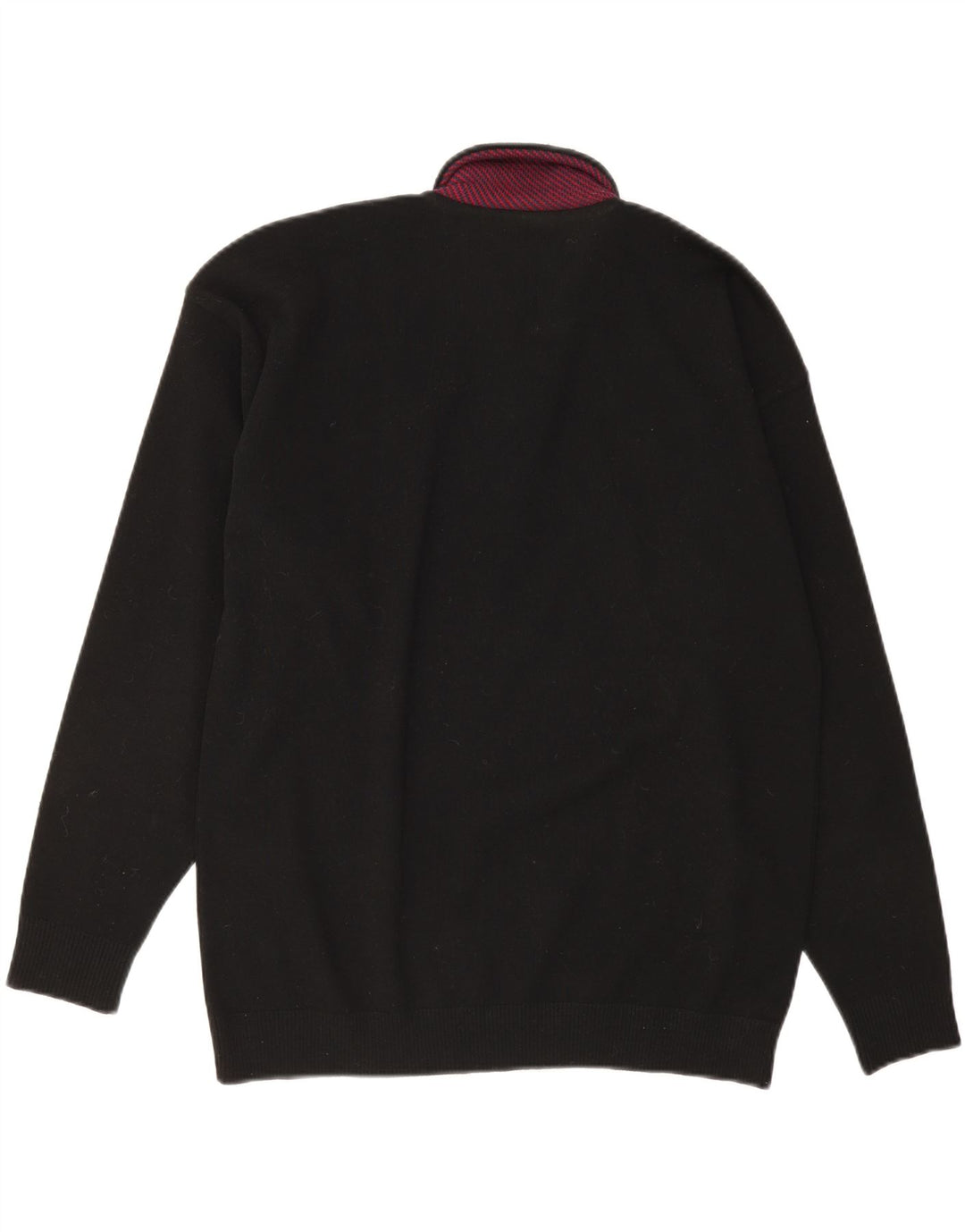 NORTH POLE Mens Polo Neck Jumper Sweater XL Black Floral Virgin Wool Vintage North Pole and Second-Hand North Pole from Messina Hembry 