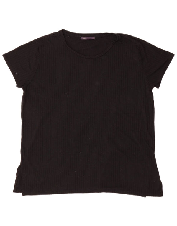 Camiseta feminina Marks & Spencer UK 18 XL preta viscose