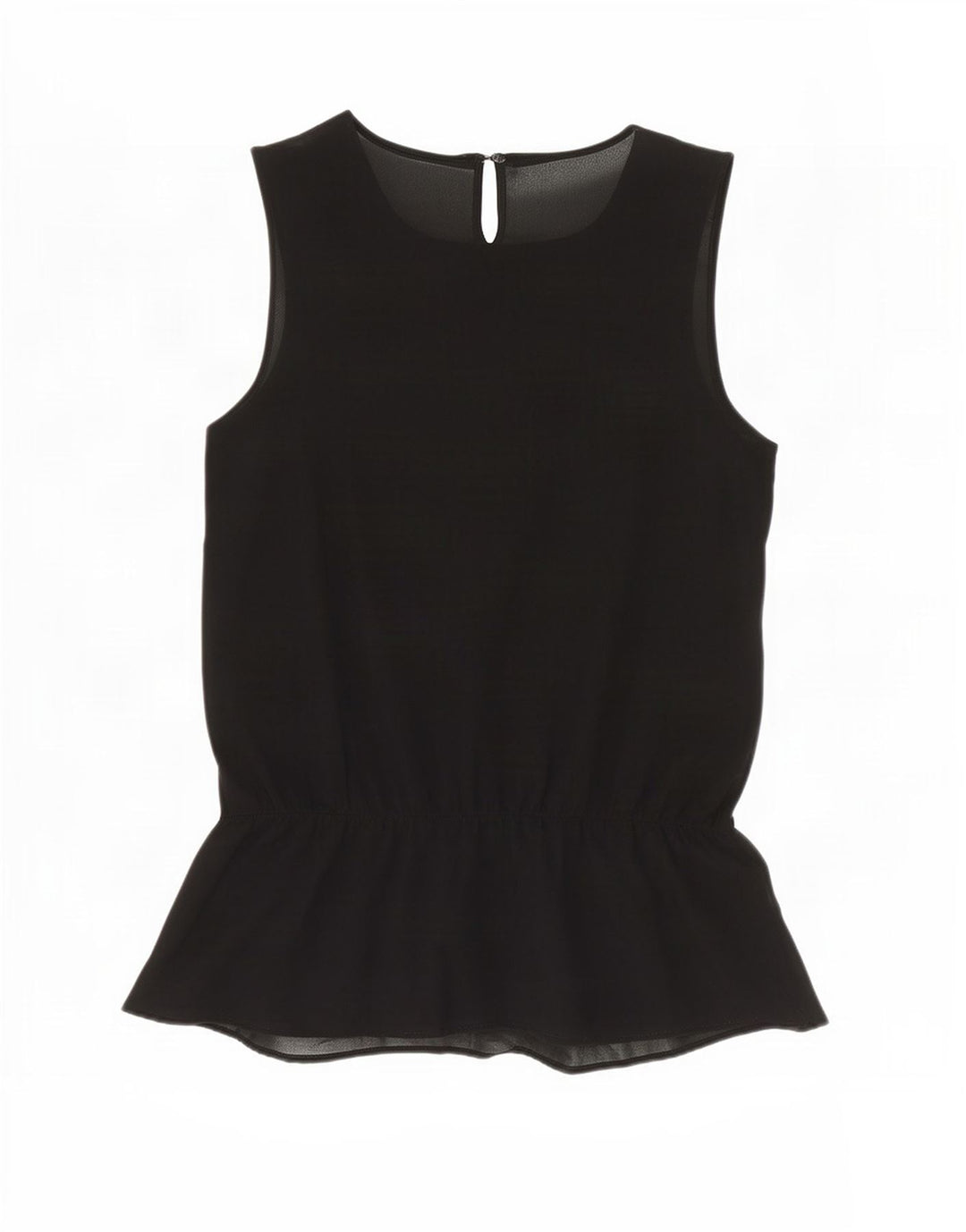 Blusa feminina sem mangas Zara Top UK 6 XS preto poliéster