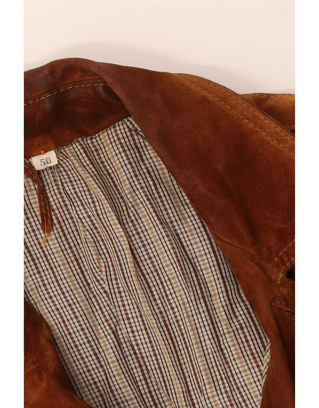 Jaqueta masculina vintage de camurça IT 50 grande bege