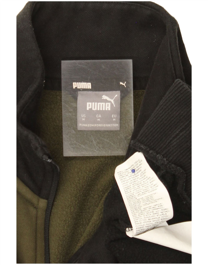 Jaqueta PUMA masculina de agasalho médio preto colorblock algodão