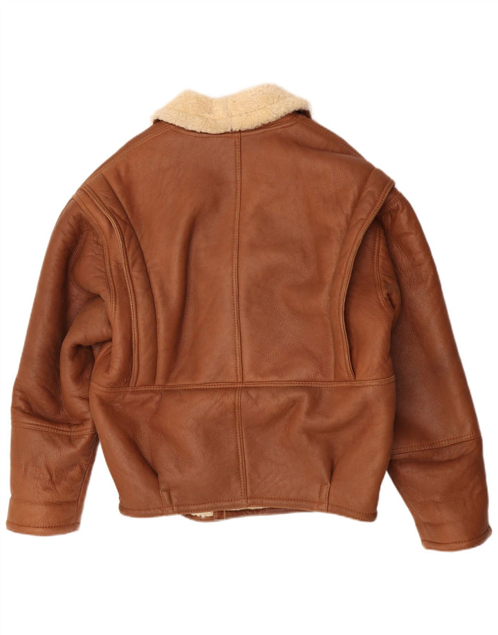 Jaqueta masculina vintage Shearling IT 48 marrom médio
