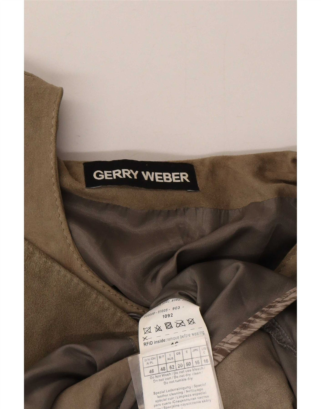 Jaqueta feminina de camurça Gerry Weber UK 20 2XL couro cinza