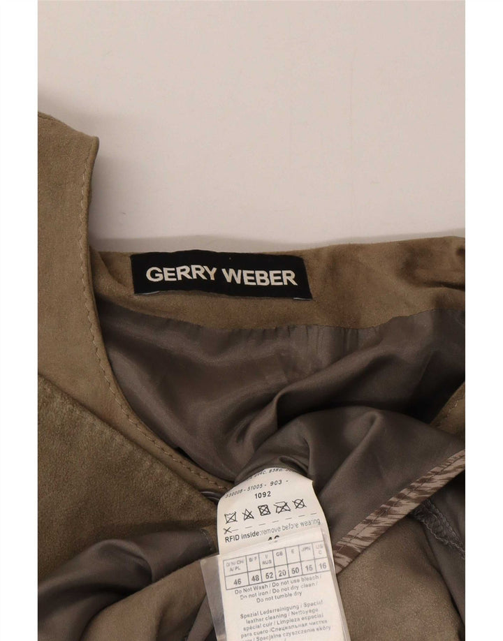 Jaqueta feminina de camurça Gerry Weber UK 20 2XL couro cinza