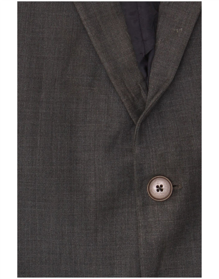 Jaqueta blazer masculina Ted Baker com 2 botões Slim Fit Reino Unido 44 2XL lã cinza