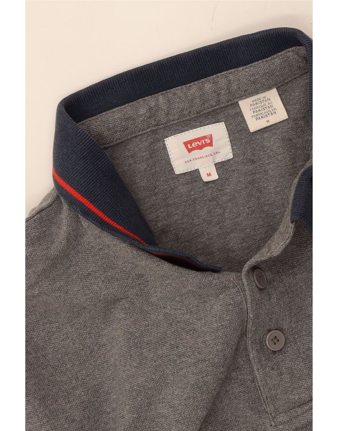 LEVI'S Mens Polo Shirt Medium Grey Vintage Levi's and Second-Hand Levi's from Messina Hembry 