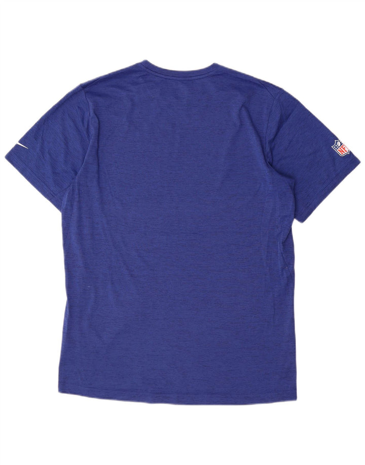 Camiseta gráfica masculina NIKE Top médio azul poliéster