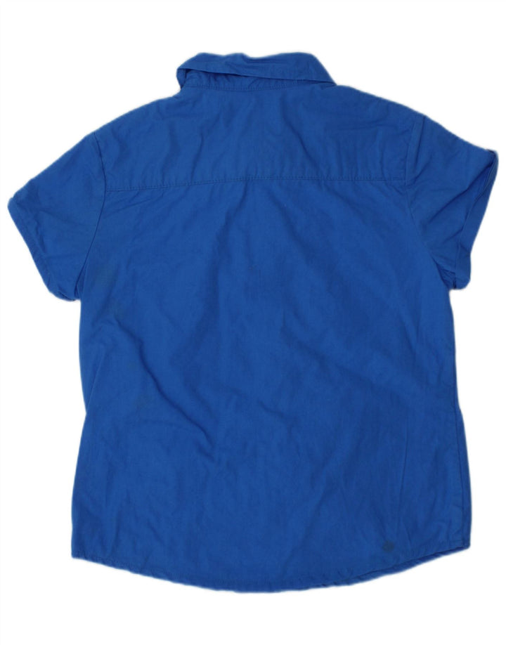 ARMANI Boys Slim Manga Curta Camisa 3-4 Anos Azul Algodão