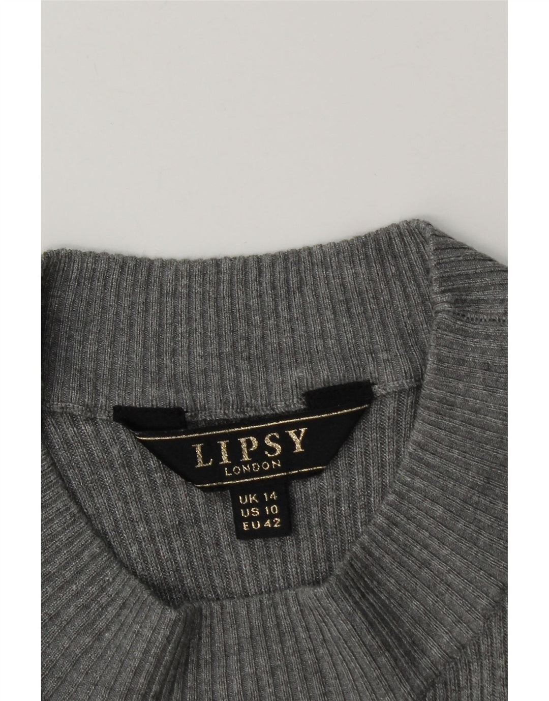Vestido feminino Lipsy UK 14 viscose cinza médio