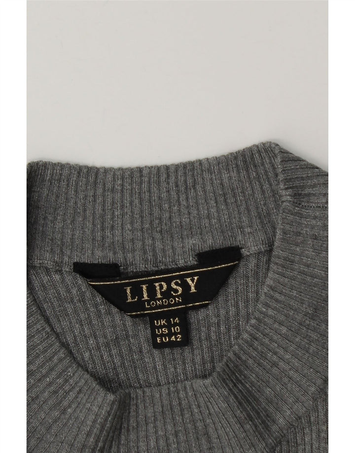 Vestido feminino Lipsy UK 14 viscose cinza médio