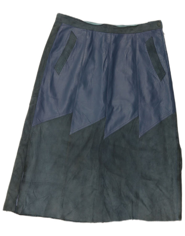 Saia feminina de couro VINTAGE W30 azul médio