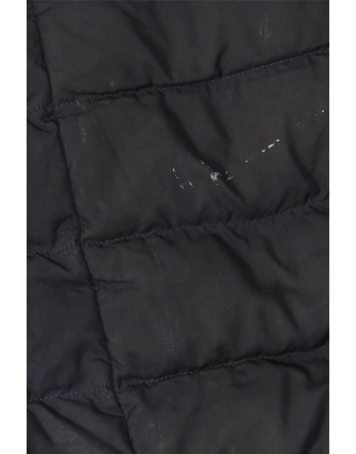 Jaqueta acolchoada com capuz feminina Joules UK 14 grande poliéster azul marinho
