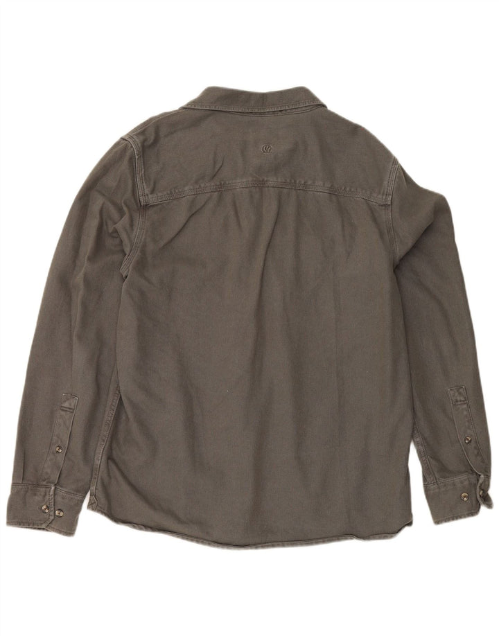 Camisa masculina Fat Face grande algodão cinza
