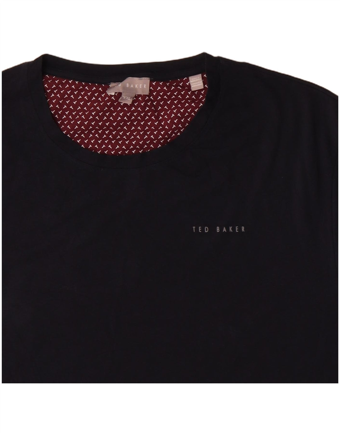 Camiseta masculina Ted Baker Top 2XL algodão azul marinho