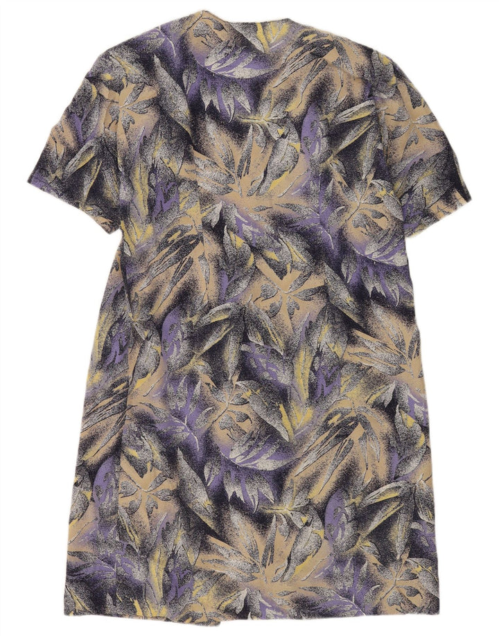 Vestido feminino vintage UK 14 médio roxo floral