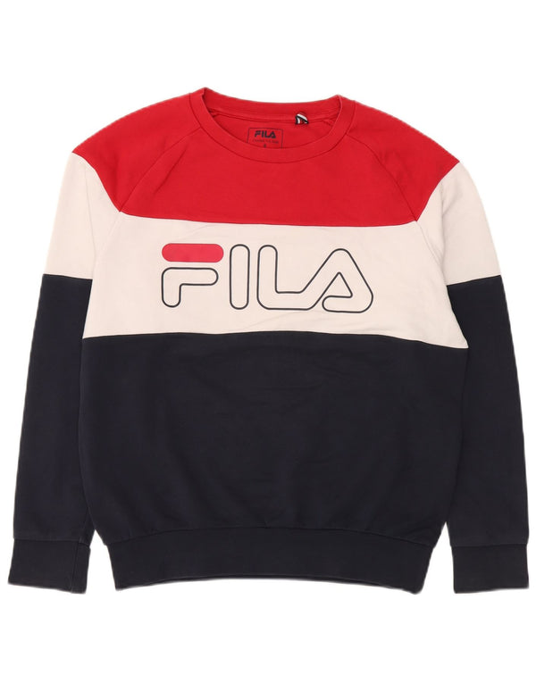 FILA Mens Graphic Sweatshirt Jumper Small Multicoloured Colourblock