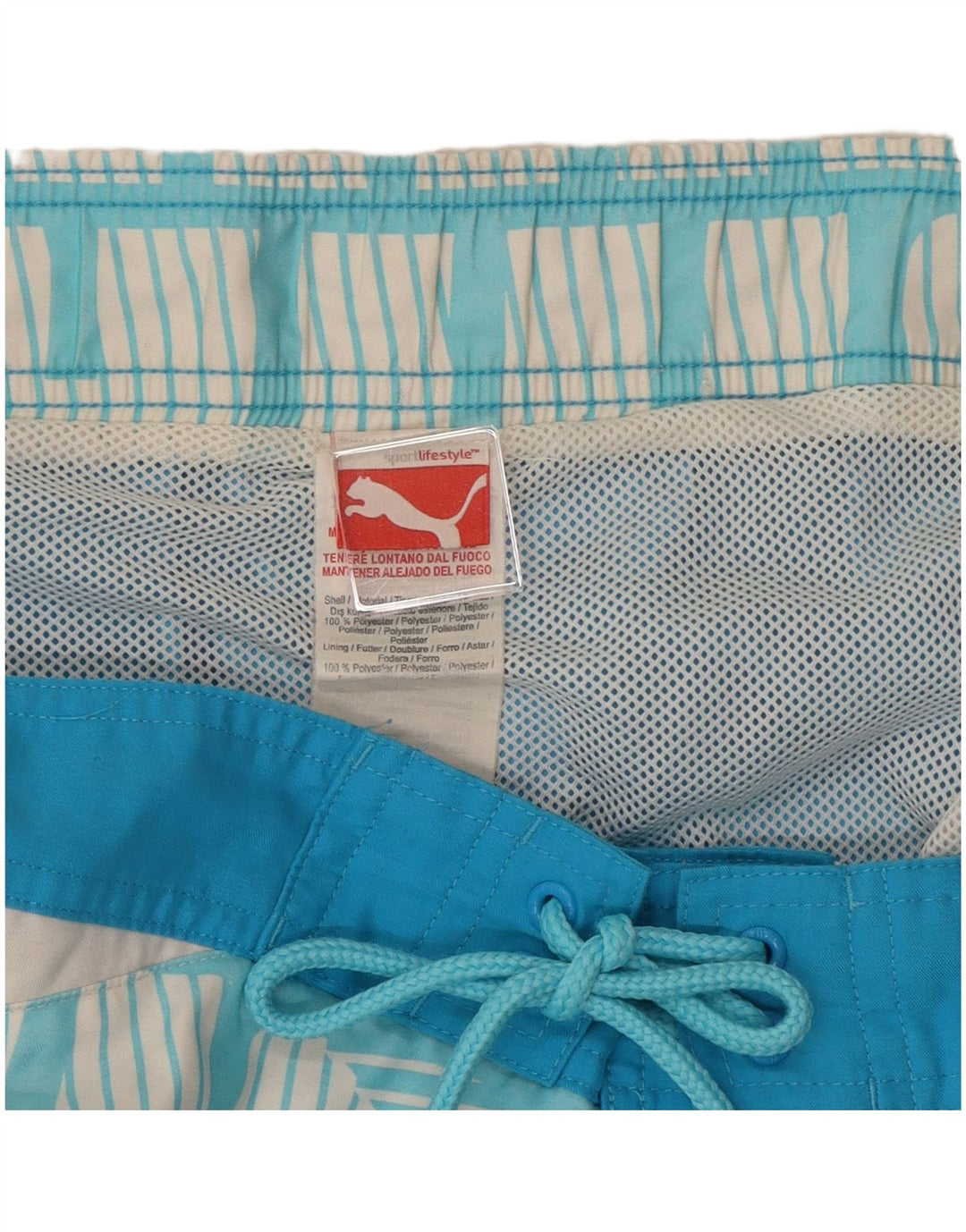 Shorts de natação masculinos Puma Graphic azul médio colorblock poliéster
