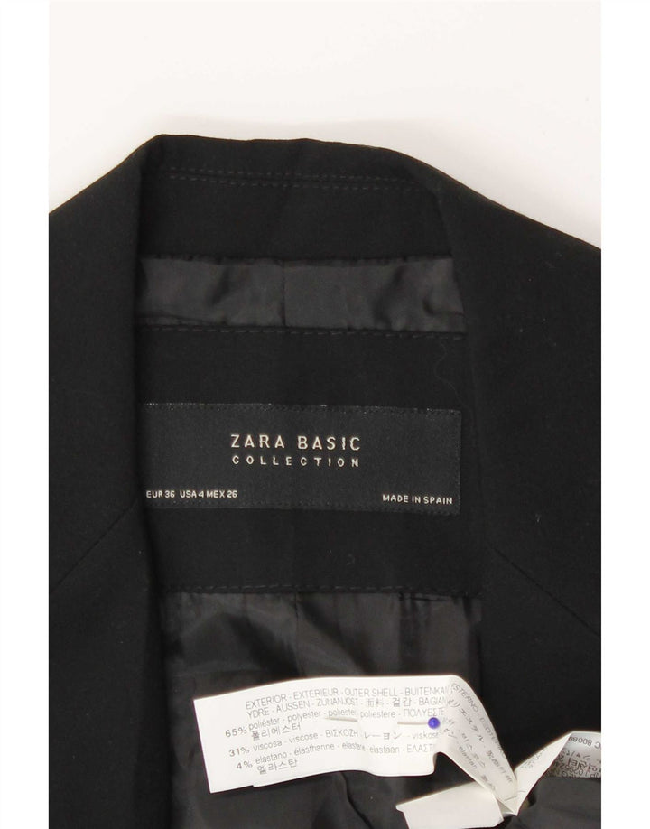 Jaqueta blazer feminina Zara com 1 botão EU 36 XS preto poliéster