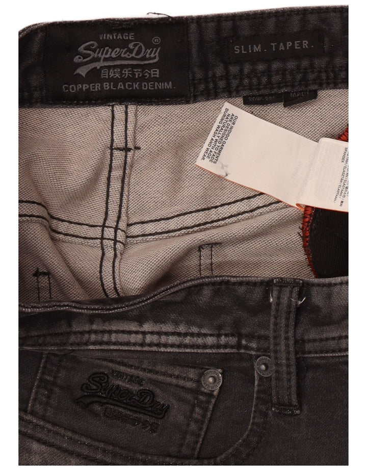 Jeans masculinos SUPERDRY Slim Tapered W30 L32 algodão cinza