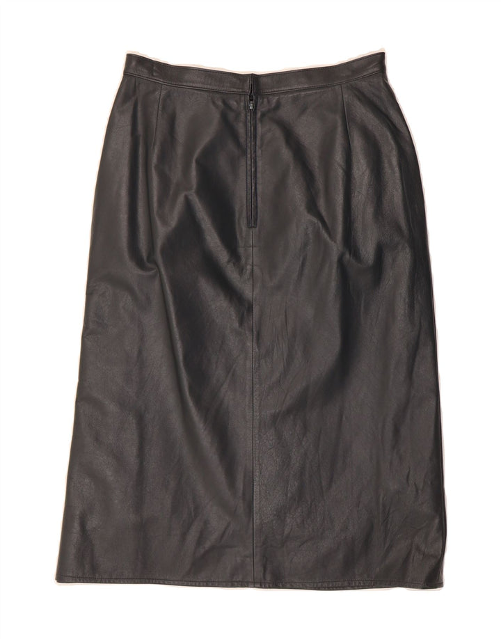 VINTAGE Womens Leather Skirt W28 Medium  Black Vintage Vintage and Second-Hand Vintage from Messina Hembry 