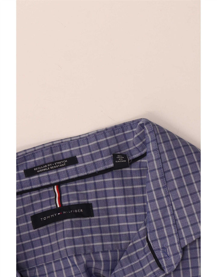 Camisa masculina Tommy Hilfiger Regular Fit 2XL algodão xadrez azul