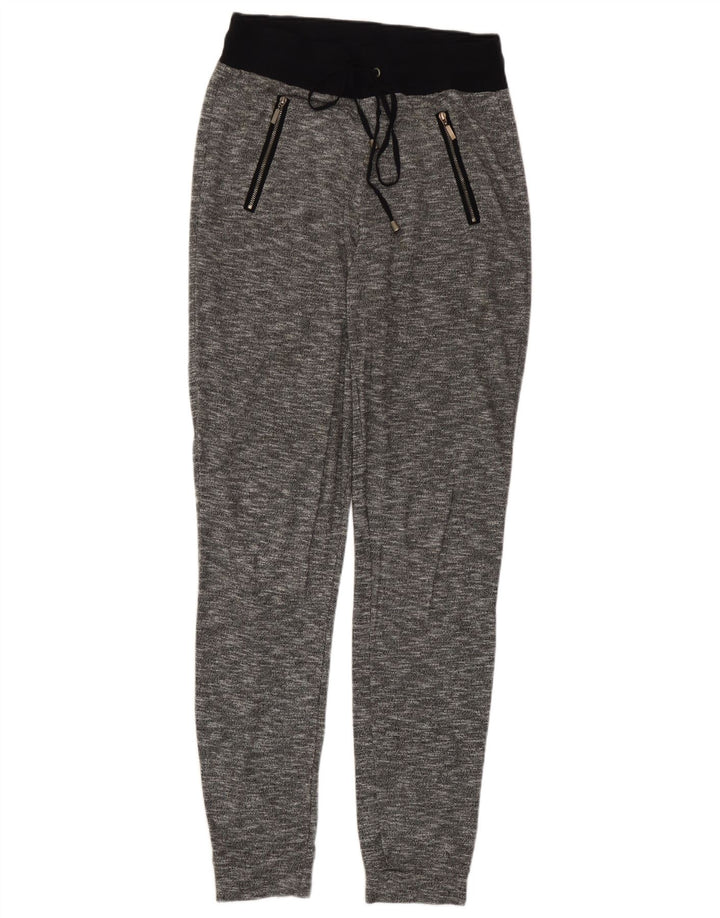 Calça de treino feminina Marks & Spencer Joggers UK 8 pequena cinza manchada