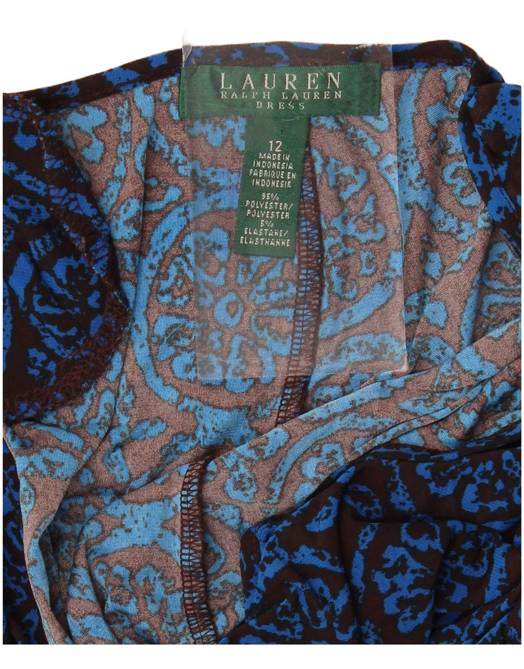 Vestido feminino RALPH LAUREN com bainha sem mangas EUA 12 grande azul floral