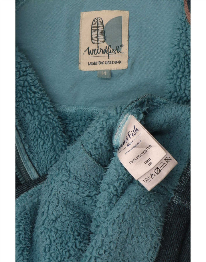 Weird Fish Womens Tracksuit Top Jacket UK 14 Grande Poliéster Azul